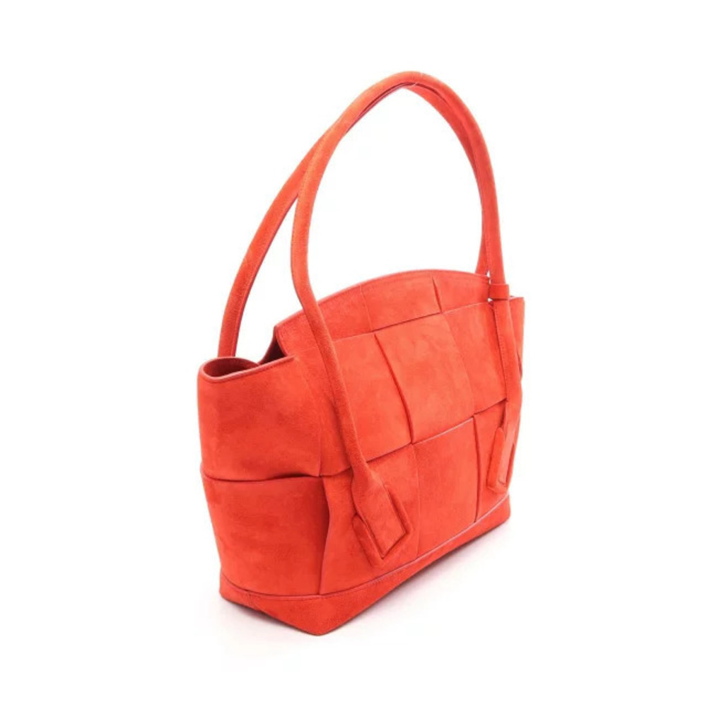 Bottega Veneta Bag Arco Tote Red Maxi Suede Intrecciato Red